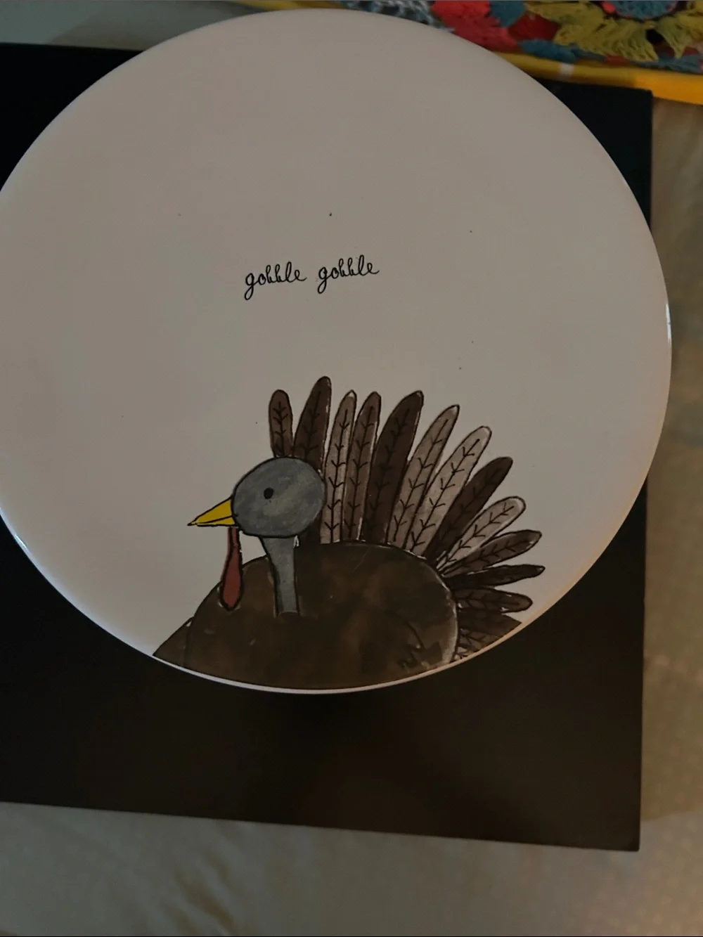 Gobble Gobble Turkey Ceramic Serving Cake Stand -Turkey on Top,Legs on Stand